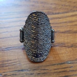 Large Gunmetal Colored Adjustable Ring